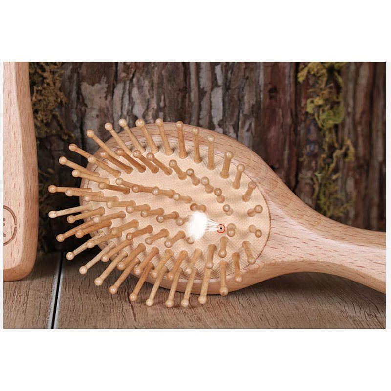 New Wholesale Private Label Factory High Quality Travel Wooden Hair Brush Mini Wood Bristle Hair Brush For Purse