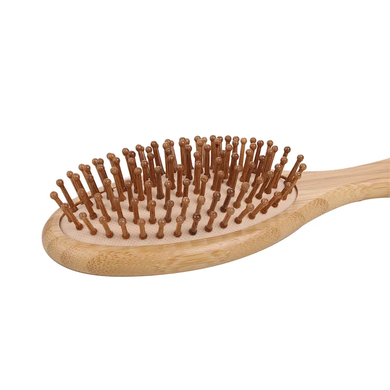 Wholesale Private Label Handle Airbag Hair Brush Hairbrush Airbag Round Wooden Handle Scalp Massage Comb