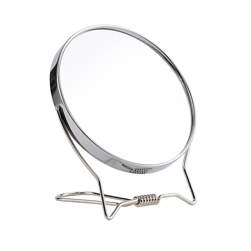2022 New Customizable Package Carbon Steel Lens Metal Standing Double Side Table Makeup Mirror