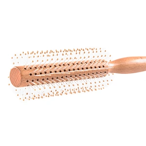 Wholesale Spot Hair Profesional Hair Round Beauty Makeup Handle Fluffy Shape Wooden Personalised Curl Comb