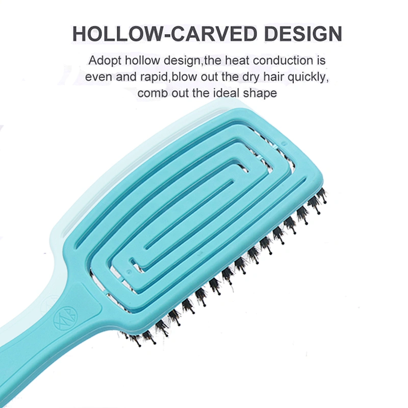 Wholesale Scalp Massager Customized Logo Women Plastic Curly Straightener Massage Comb Detangling Hair Brush