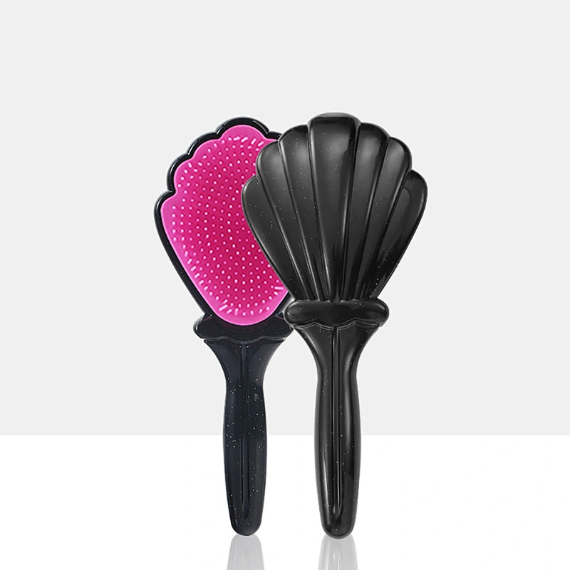 Eco-friendly Biodegradable Plastic Needle Air Bag Massage Shell Shape Comb Plastic Comb For Barber Hair Cutting