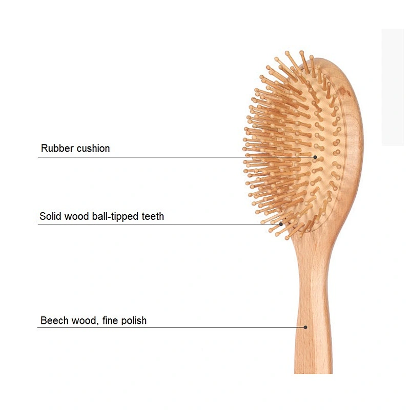 New Wholesale Private Label Factory High Quality Travel Wooden Hair Brush Mini Wood Bristle Hair Brush For Purse