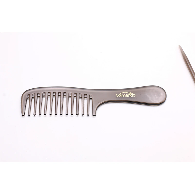 Hair Salon Comb Bakelite Black Wide-toothed Logo Custom Thick Comb Heat-resistant Hair Cut Comb Barber