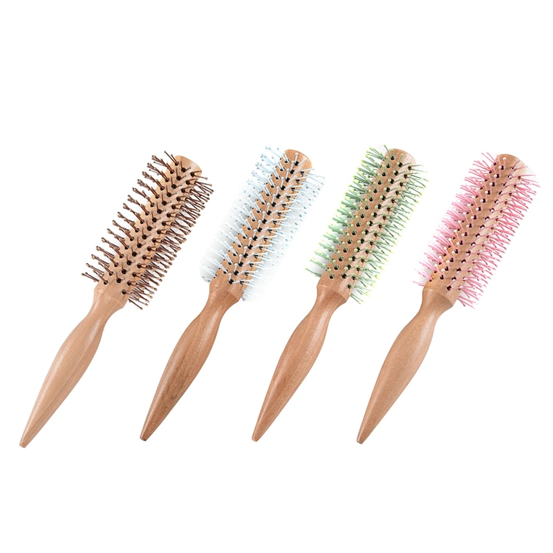 Wholesale Fantastic Solid Wood Shiny Surface Handle Boar Bristle Plastic Pins Pink Hair Brush For Girls