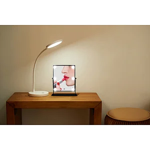 Wholesale Private Label Portable Square Desktop Single Sided Cosmetic Led Light Vanity Makeup Mirror With Natural Led