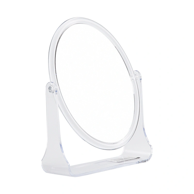 Custom Logo Makeup Plastic Magnification Double Standing Makeup 360 Degree Rotating Table Mirror For Makeup