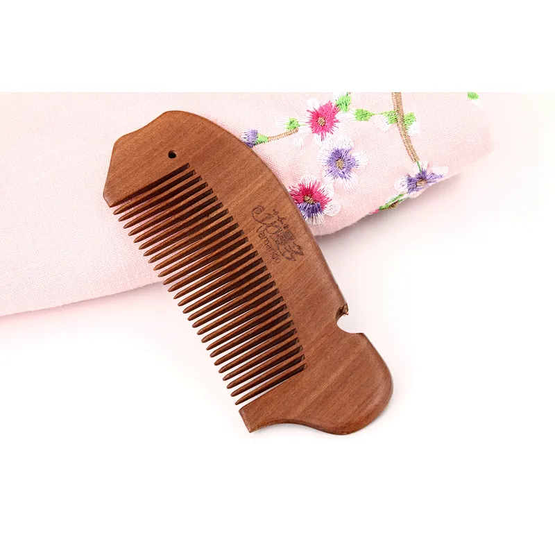 Wholesale Private Label Wooden Bamboo Travel Pocket Anti Static Combs Engraving Logo Customized Salon Hair Cutting Comb Barber