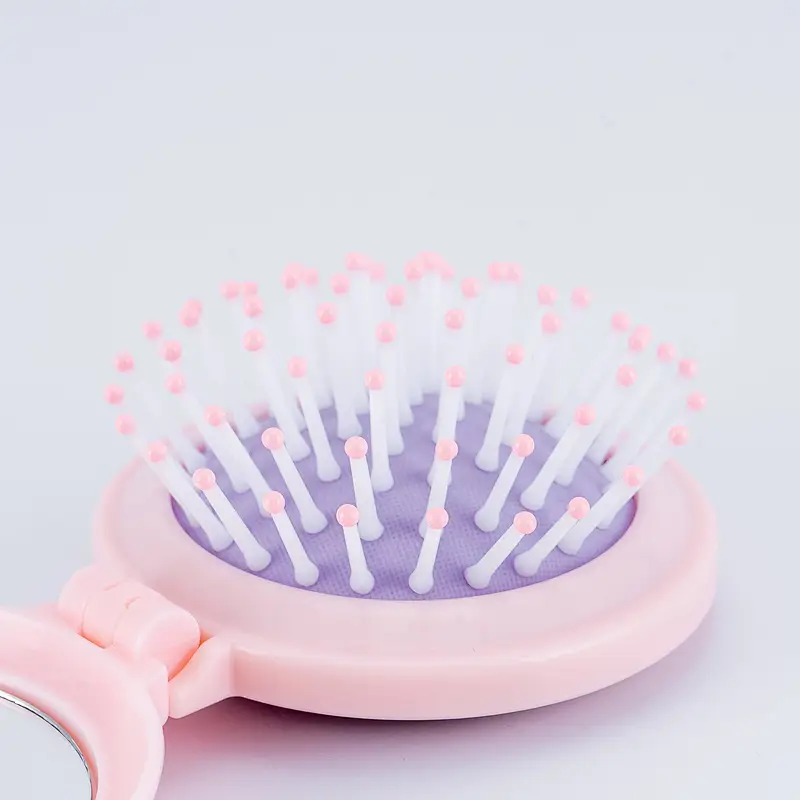 Wholesale Cartoon Portable Beauty Lens Mini Airbag Comb Mirror Airbag Folding Mirror Massage Comb For Women