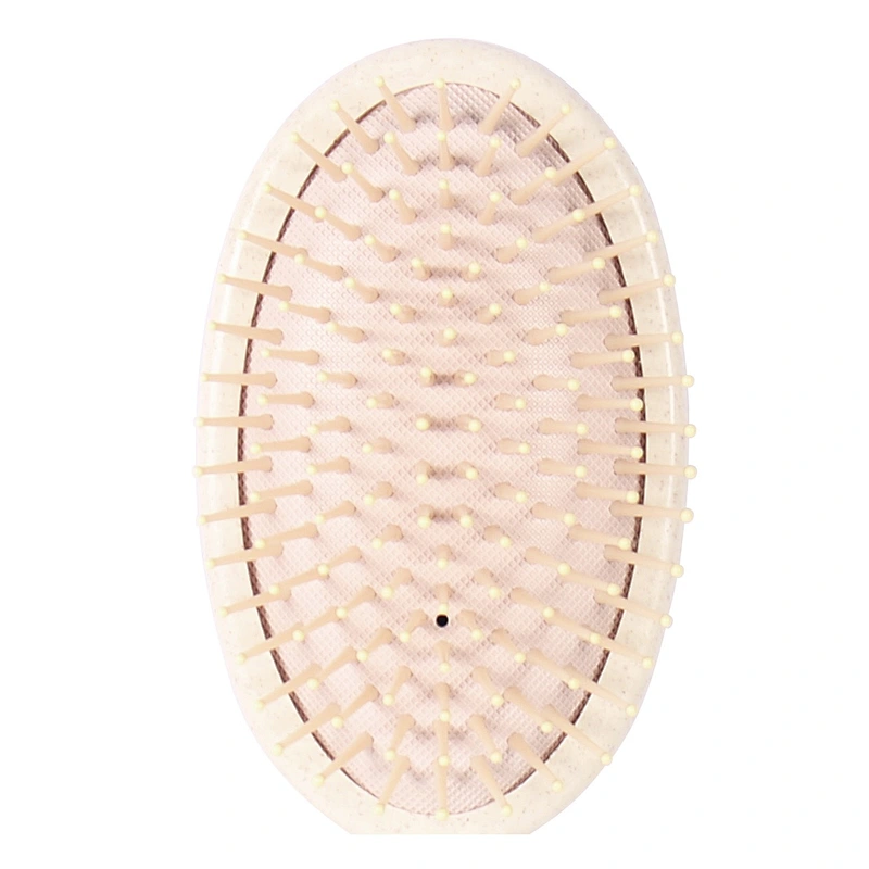 Wholesale Nylon Bristle Hair Comb Plastic Detangling Durable High Quality Brush With Wooden Handle For Styling