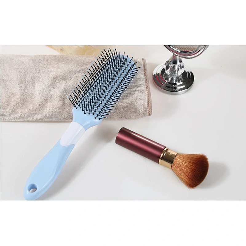 Five Row Antistatic Ball-tipped Hair Nylon Bristle Plastic Comb Massage Styling Hair Paddle Brush For Women