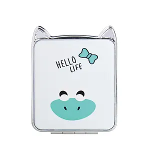 Wholesale 2022 Custom Cute Cartoon Pocket Mirror With Pu Leather Personalized Makeup Double Sided Pocket Mirror