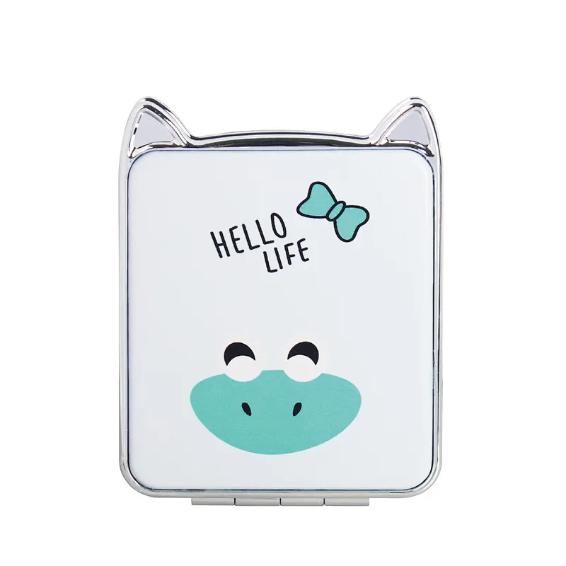 Wholesale 2022 Custom Cute Cartoon Pocket Mirror With Pu Leather Personalized Makeup Double Sided Pocket Mirror