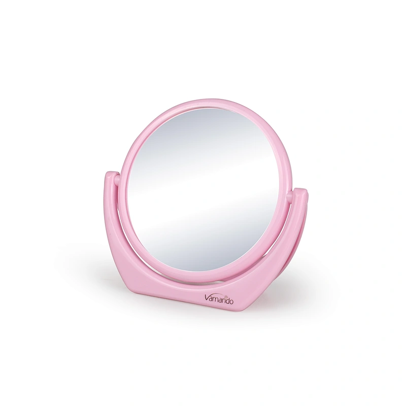 2022 New Style Wholesale Customizable Plastic Frame Dressing Table Small Double-Sided Mini Vanity Mirror