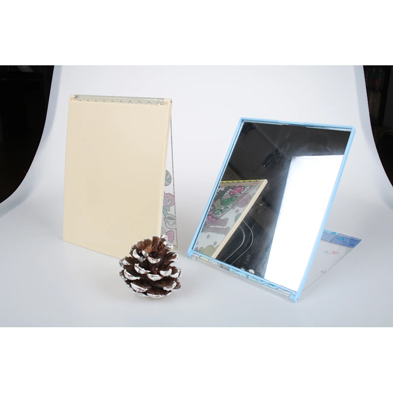 Wholesale Private Label Cute Girl Square Middle Foldable Cosmetic Makeup Mirror Plastic Custom Pocket Mirror