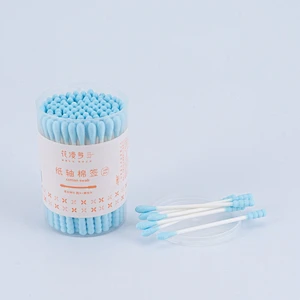 Hot Sale Disposable Eco-Friendly Bamboo Fabrication Double Pointed Heads Cotton Swab Paper Stick Cotton Ear Buds