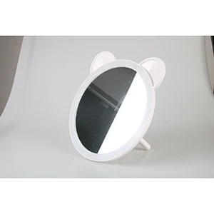2022 New Style Luxury Cat Shape Plastic Frame Table Round Single Side Mirror Bright Beauty Dressing Table Mirror