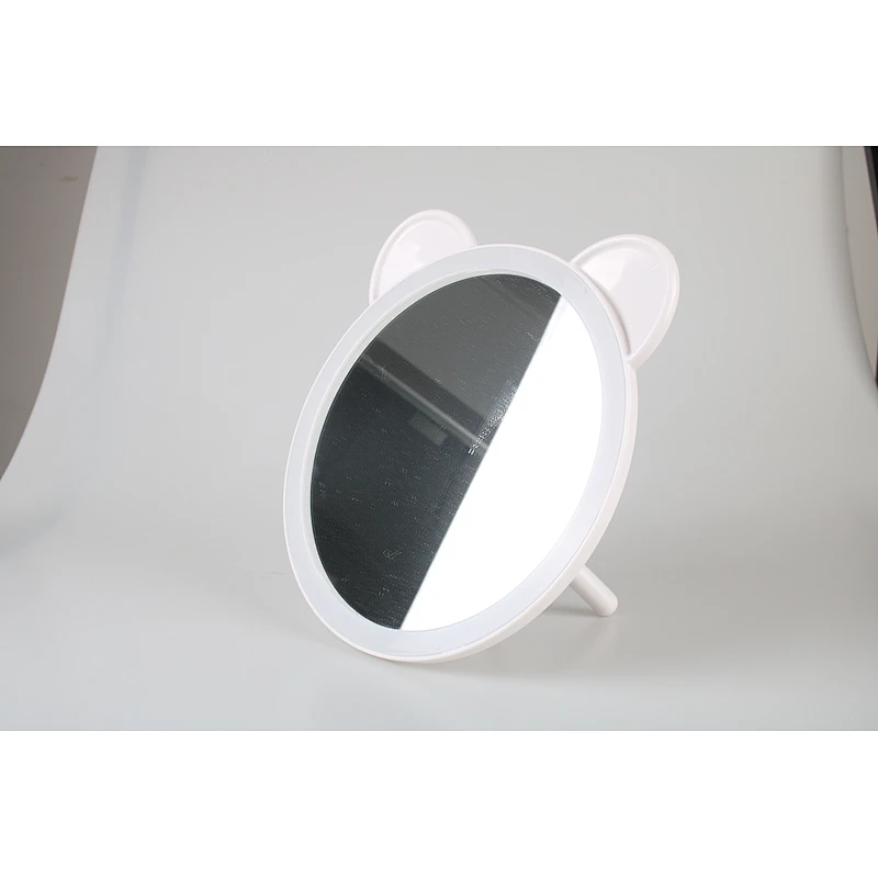 2022 New Style Luxury Cat Shape Plastic Frame Table Round Single Side Mirror Bright Beauty Dressing Table Mirror