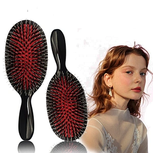 New Design Professional Electroplating Wig Hair Brush Hair Extension Brush Boar Bristle Nylon Pin Detangling Hair Brush