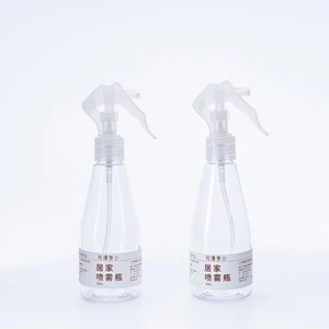 Refillable Clear PET Plastic Square Trigger Sprayer Bottle Empty White and Clear Alcohol Refillable Plastic Spray Bottle Plastic