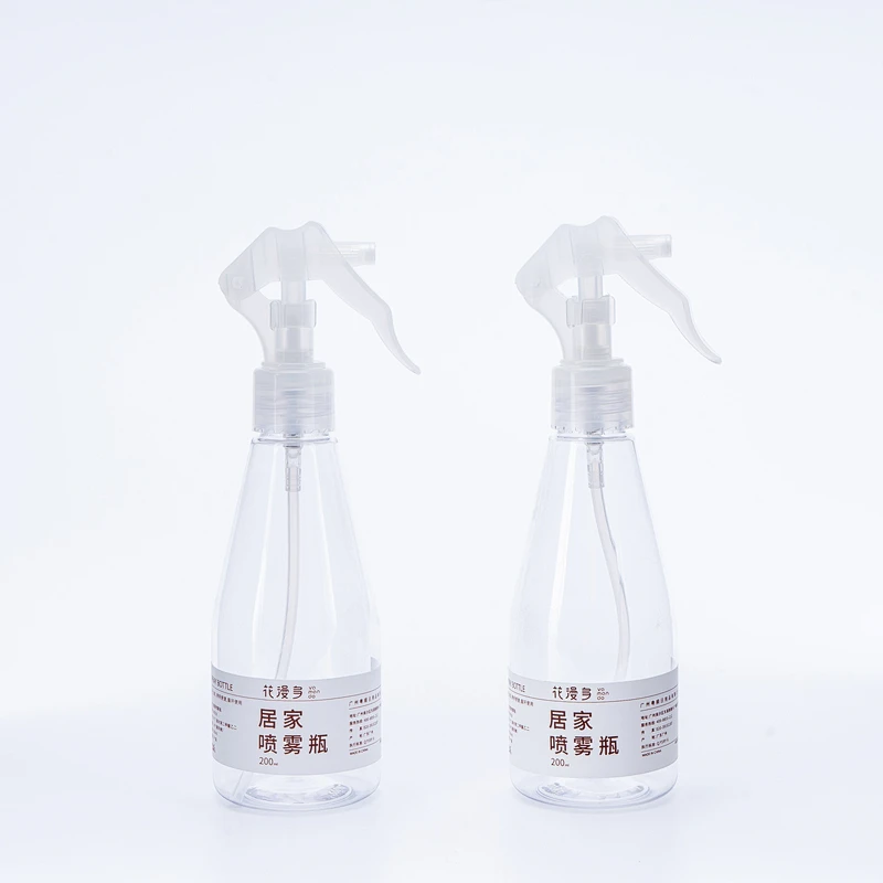 Refillable Clear PET Plastic Square Trigger Sprayer Bottle Empty White and Clear Alcohol Refillable Plastic Spray Bottle Plastic