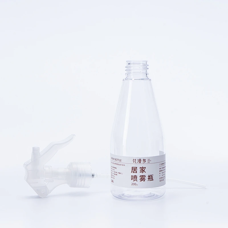 Refillable Clear PET Plastic Square Trigger Sprayer Bottle Empty White and Clear Alcohol Refillable Plastic Spray Bottle Plastic