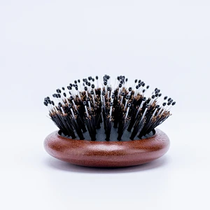 Wholesale Custom Logo Wooden Vegan Boar Bristle And Nylon Private Label Hard Bristle Hair Brush For Barber Hair Cutting