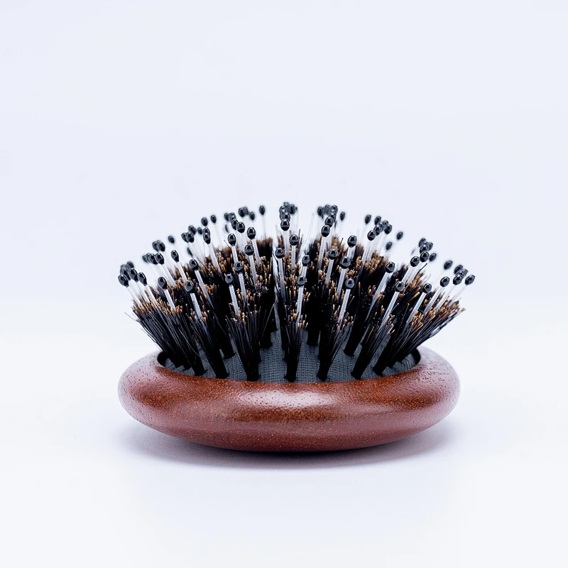 Wholesale Custom Logo Wooden Vegan Boar Bristle And Nylon Private Label Hard Bristle Hair Brush For Barber Hair Cutting