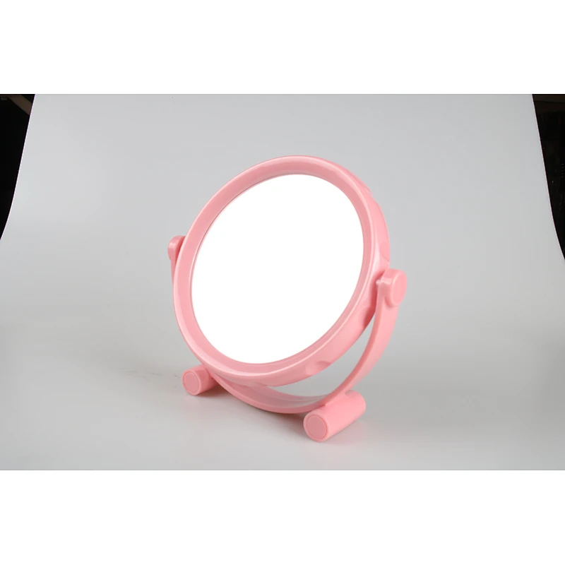Wholesale Personalized Round Colorful Standing Desktop Table Plastic Makeup Mirror Plastic Framed Mirrors