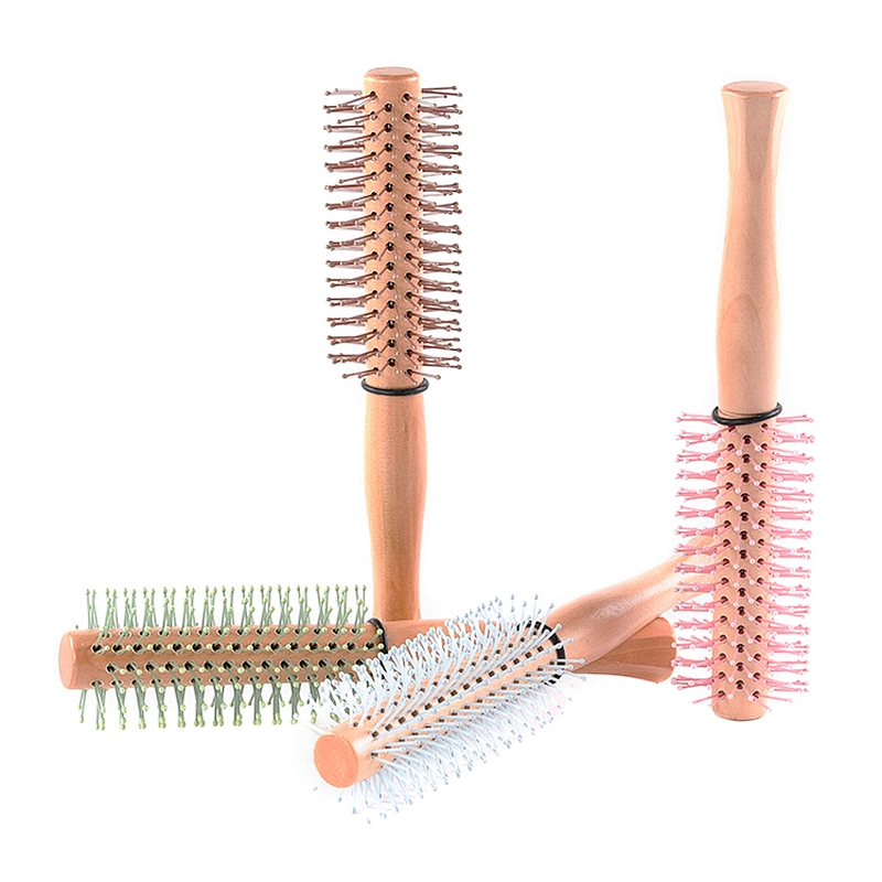 Wholesale Fantastic Solid Wood Shiny Surface Handle Boar Bristle Plastic Pins Pink Hair Brush For Girls