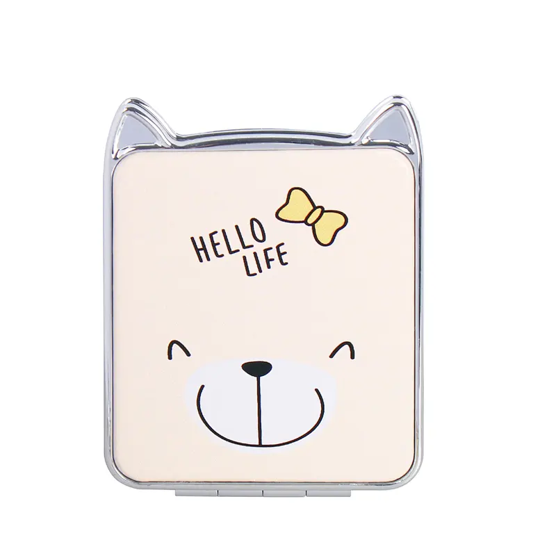 Wholesale 2022 Custom Cute Cartoon Pocket Mirror With Pu Leather Personalized Makeup Double Sided Pocket Mirror