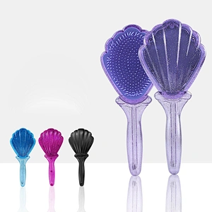 Eco-friendly Biodegradable Plastic Needle Air Bag Massage Shell Shape Comb Plastic Comb For Barber Hair Cutting