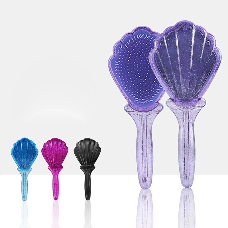 Eco-friendly Biodegradable Plastic Needle Air Bag Massage Shell Shape Comb Plastic Comb For Barber Hair Cutting