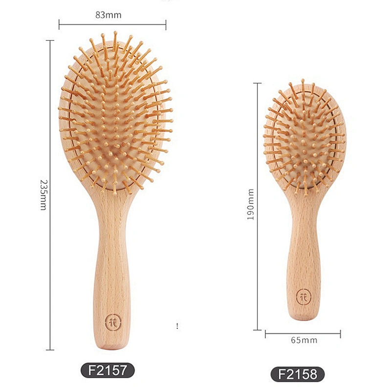 Good Quality Wooden Hair Bamboo Brush Girls Hair Brush Natural Beech Wood Detangling Paddle Hair Brush