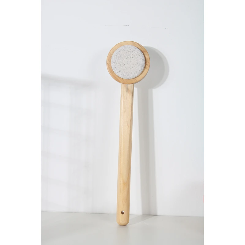 Wholesale Private Label Custom Logo Long Handle Wood Bath Brush Exfoliating Massage Bath Brushes Set