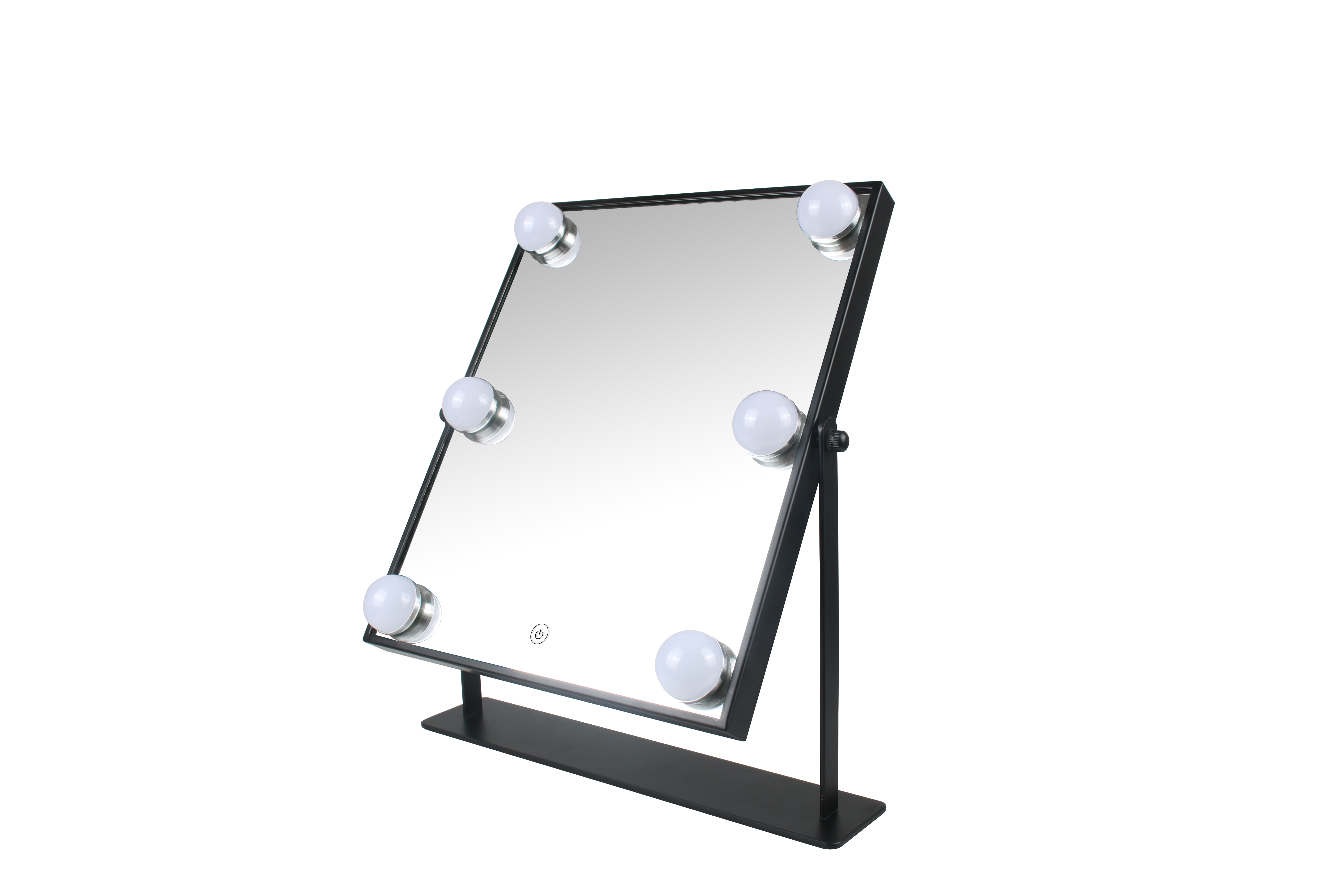 Wholesale Private Label Portable Square Desktop Single Sided Cosmetic Led Light Vanity Makeup Mirror With Natural Led