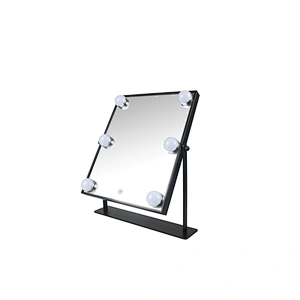 Wholesale Private Label Portable Square Desktop Single Sided Cosmetic Led Light Vanity Makeup Mirror With Natural Led
