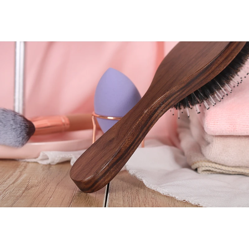 High Quality Wholesale Custom Soft Boar Bristle Hair Brush Household Hairdressing Nylon Massage Hair Comb