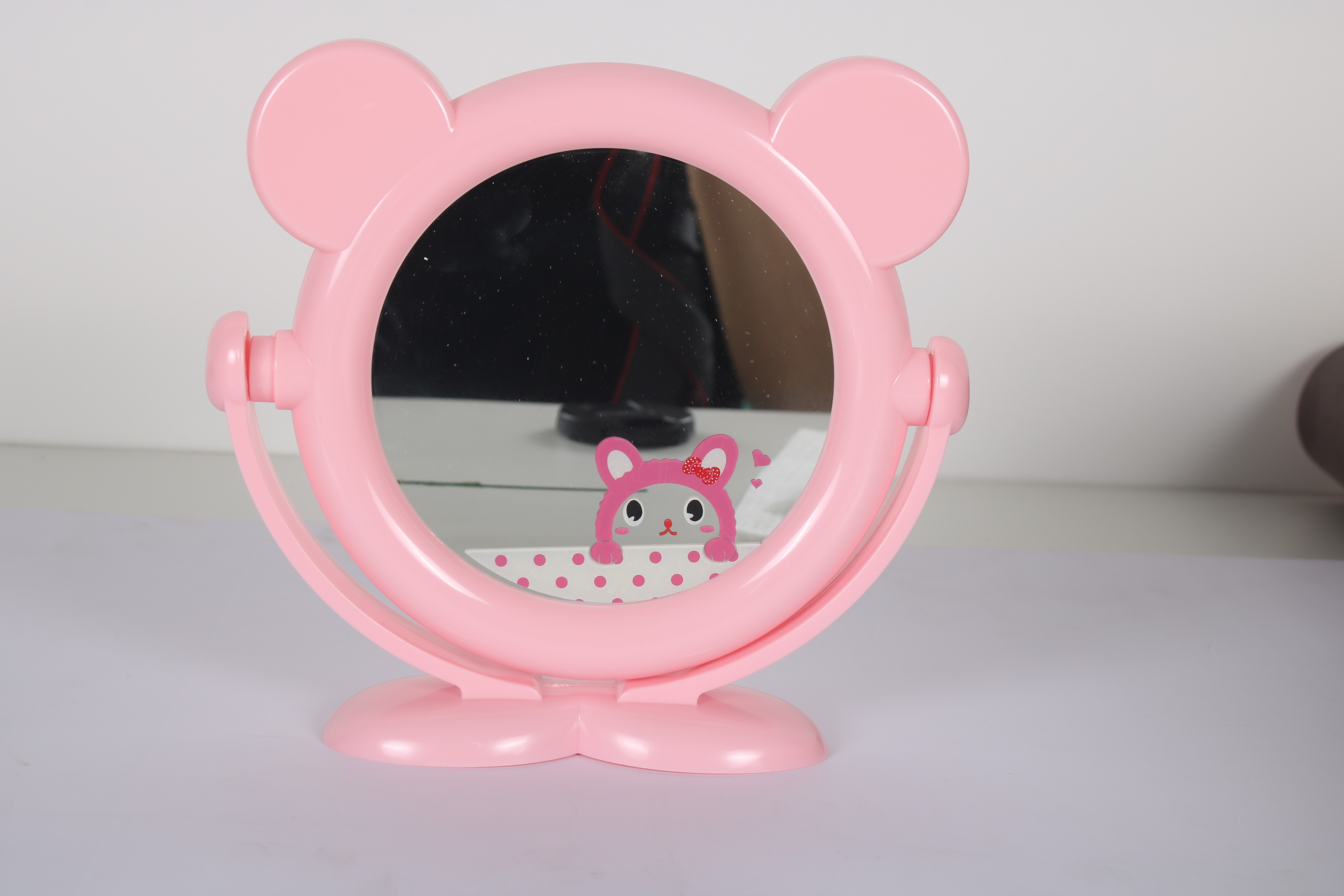 Wholesale Personalized Animal Colorful Standing Desktop Table Plastic Makeup Mirror Plastic Framed Mirrors