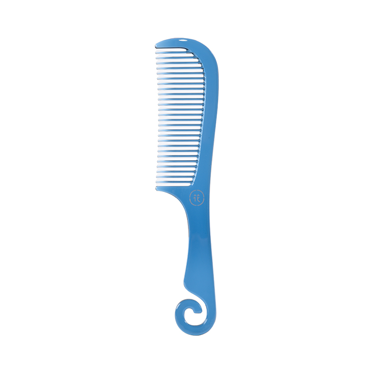 Private Label High Quality Hippocampus Style Anti Static Plastic Detangling Wide Tooth Comb Black Straight Hot Comb Hair