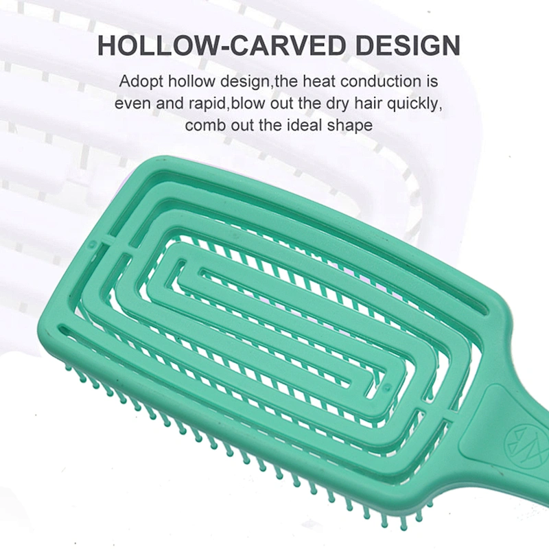 Customized Logo High quality ABS Paddle type Wet Vent Shower Detangling Hair Brush Plastic for Curly Wet Thick Straight Hair