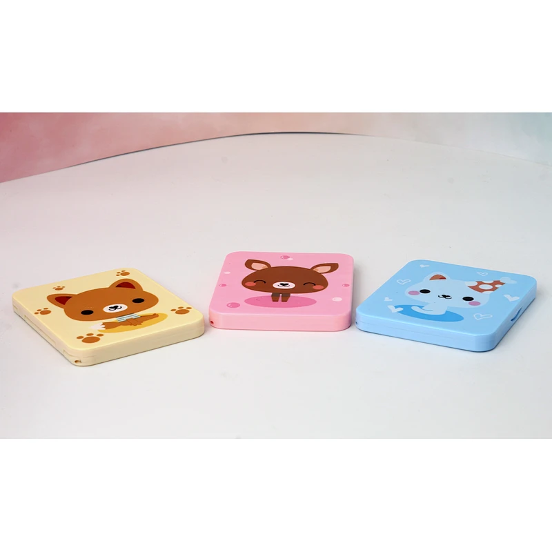 Wholesale 2022 Custom Cute Cartoon Pocket Mirror With Plastic Comb Personalized Makeup Double Sided Pocket Mirror