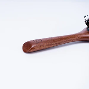 Wholesale Custom Logo Wooden Vegan Boar Bristle And Nylon Private Label Hard Bristle Hair Brush For Barber Hair Cutting