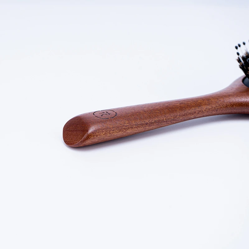 Wholesale Custom Logo Wooden Vegan Boar Bristle And Nylon Private Label Hard Bristle Hair Brush For Barber Hair Cutting