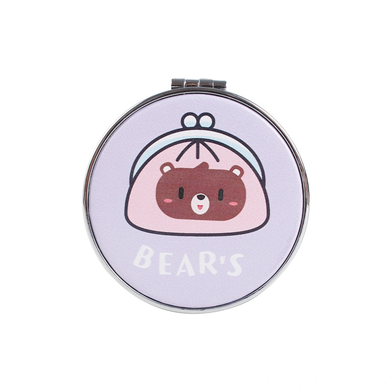 Wholesale Customizable Cartoon Bear Foldable Hobby Double Side Mirror Women Mini Makeup travel Mirror