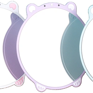 Wholesale Simple Metal Makeup Mirror Portable Middle Size Middle Size Pig Hand Makeup Mirror Iron Mirror Straight