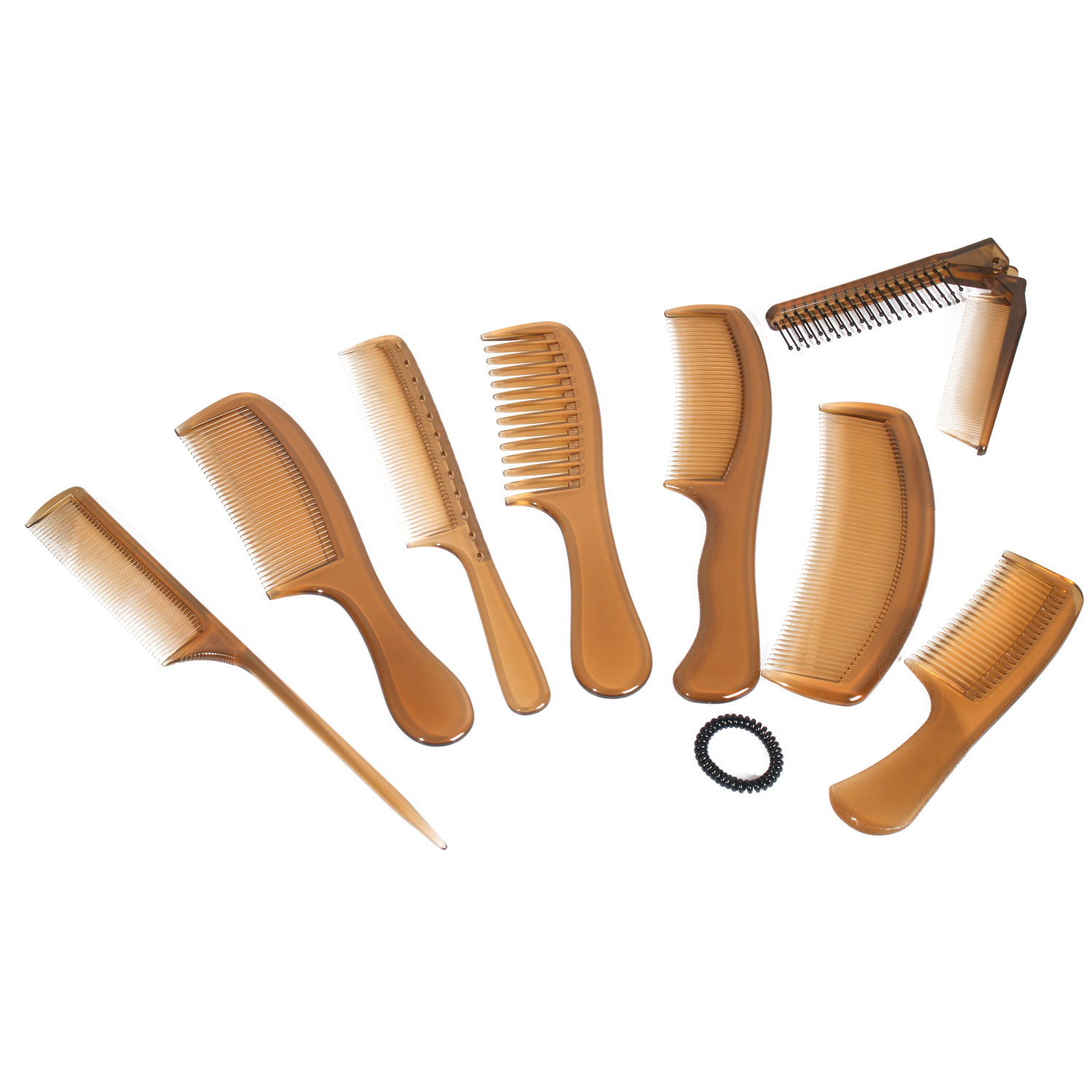 Premium Quality 9pcs Gold Color Comb Hair Cutting Barber Stylish Hairdressing Plaiting Comb for Men Women