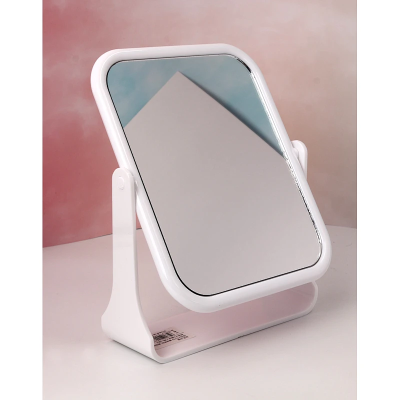 Custom Logo Makeup Plastic Magnification Double Standing Makeup 360 Degree Rotating Table Mirror For Makeup