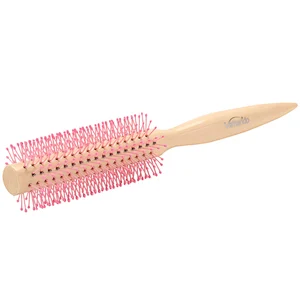 Wholesale Cylinder Rolling Plastic Massage Scalp Round Handle Comb Straight Hair Curls Barber Shop Household