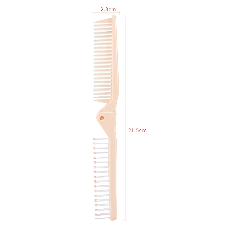 Wholesale Private Label Styling Fashionable Simple Design Multiple Use Two End Foldable Comb Travel Comb For Trip
